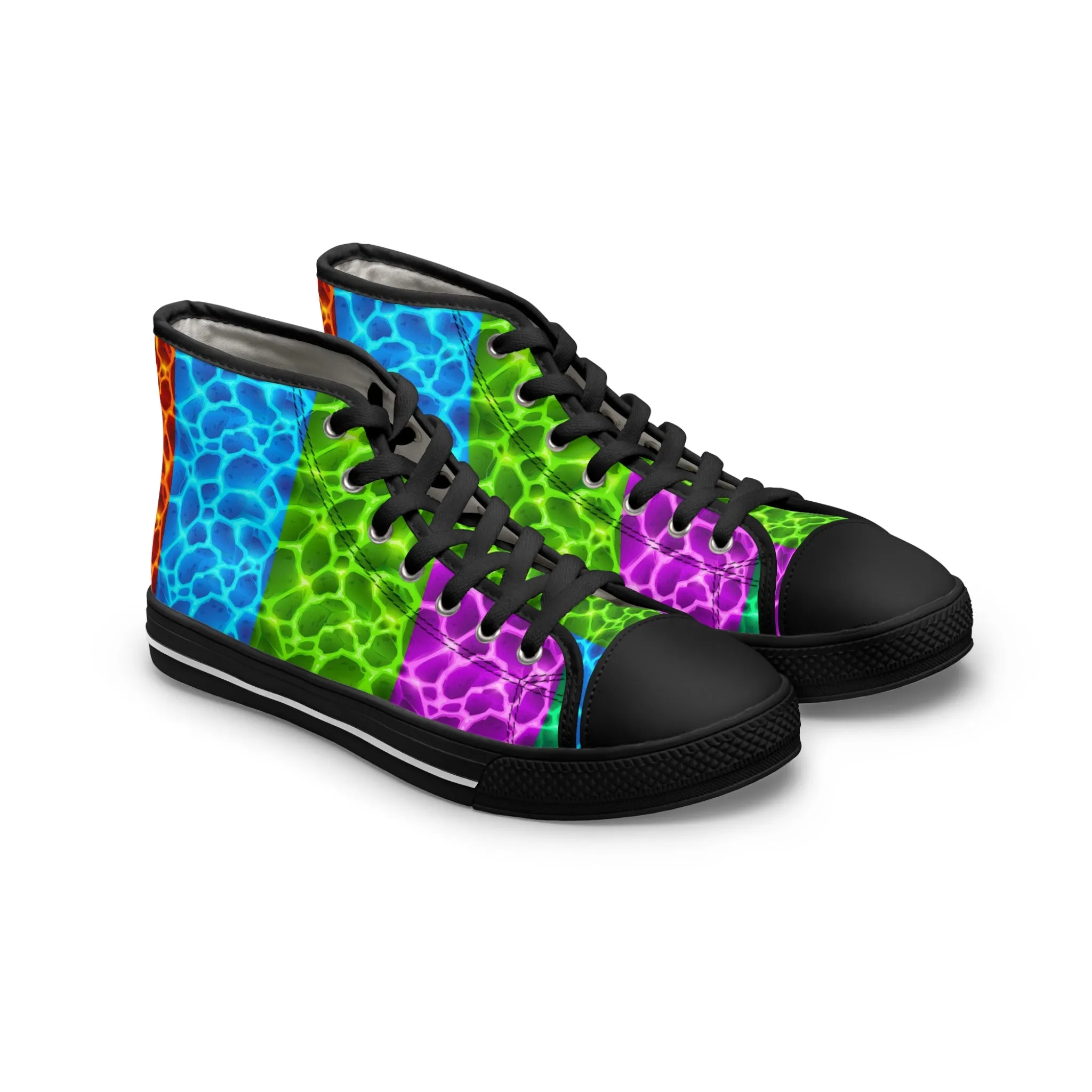 Colorful Lava Fire Women's High Top Sneakers