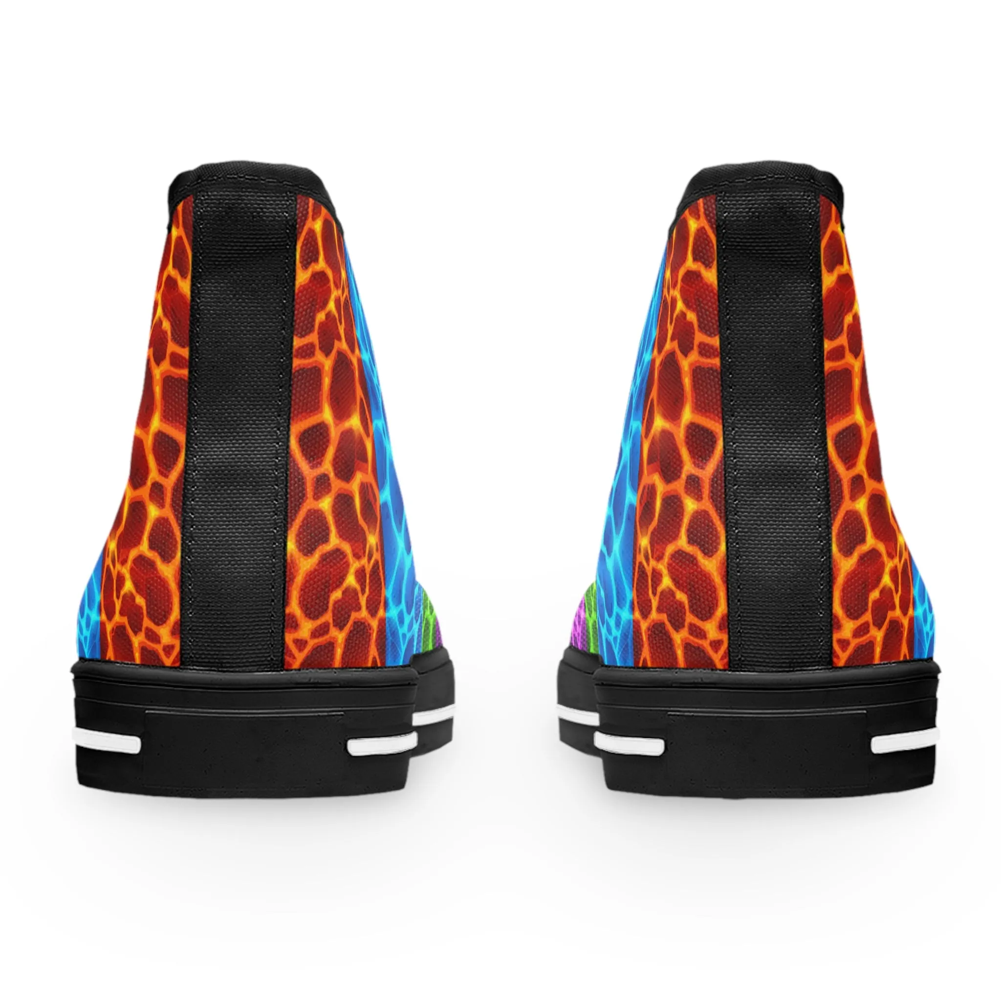 Colorful Lava Fire Women's High Top Sneakers