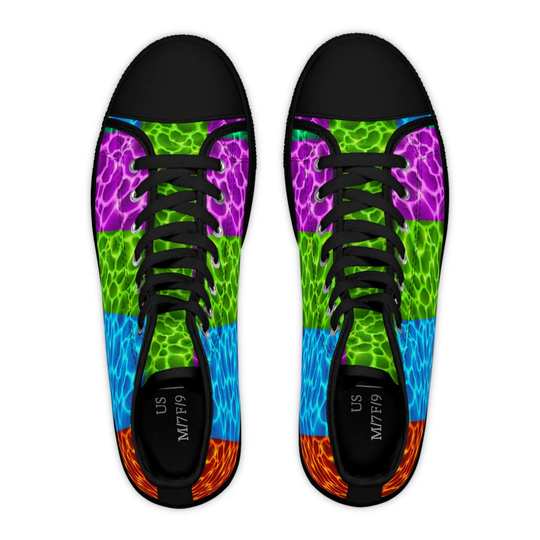 Colorful Lava Fire Women's High Top Sneakers