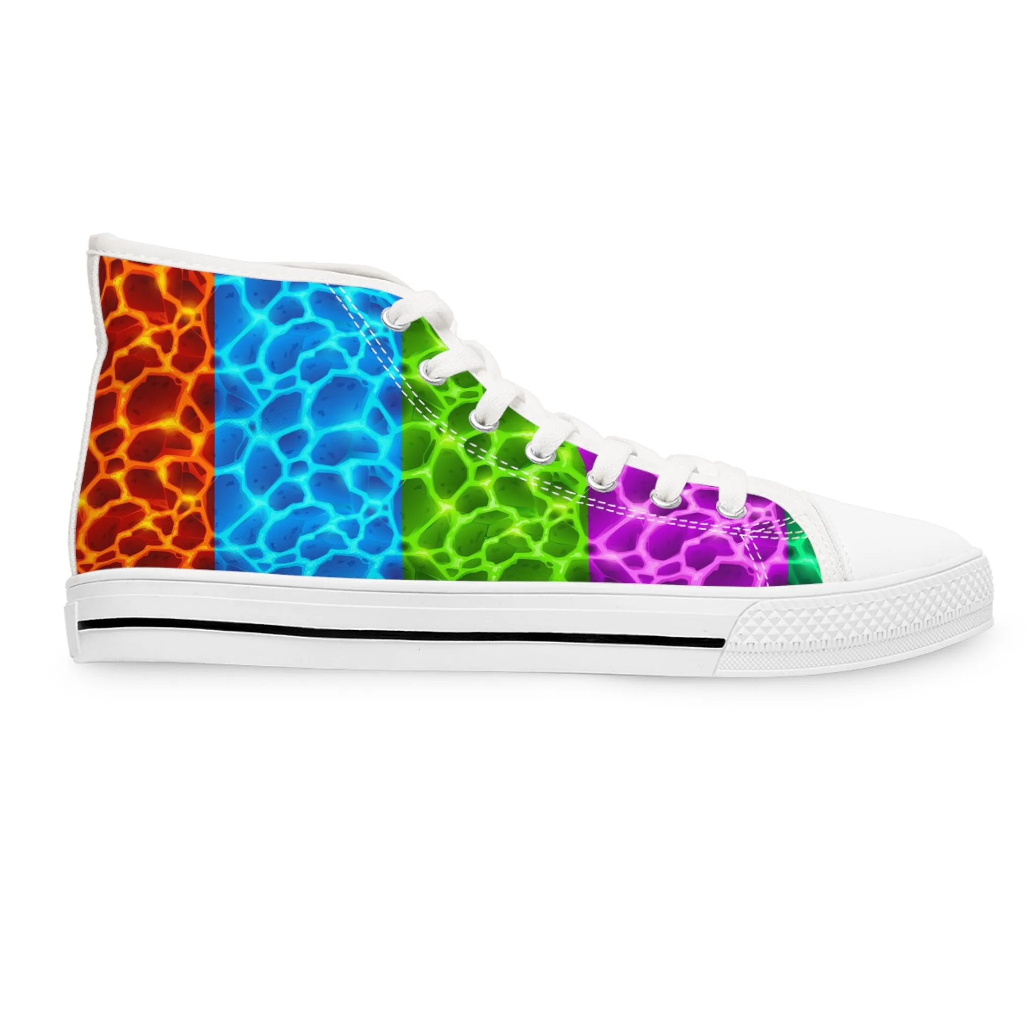 Colorful Lava Fire Women's High Top Sneakers