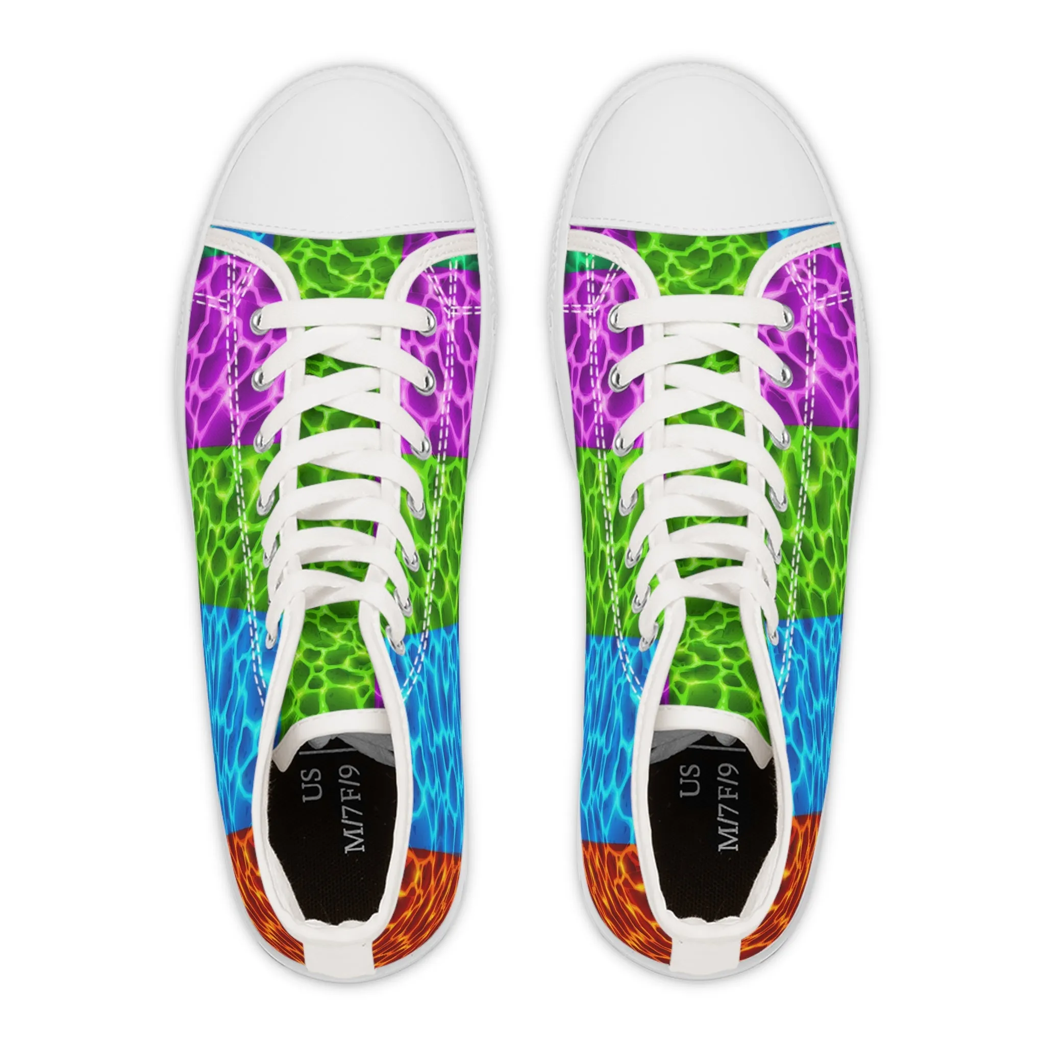 Colorful Lava Fire Women's High Top Sneakers
