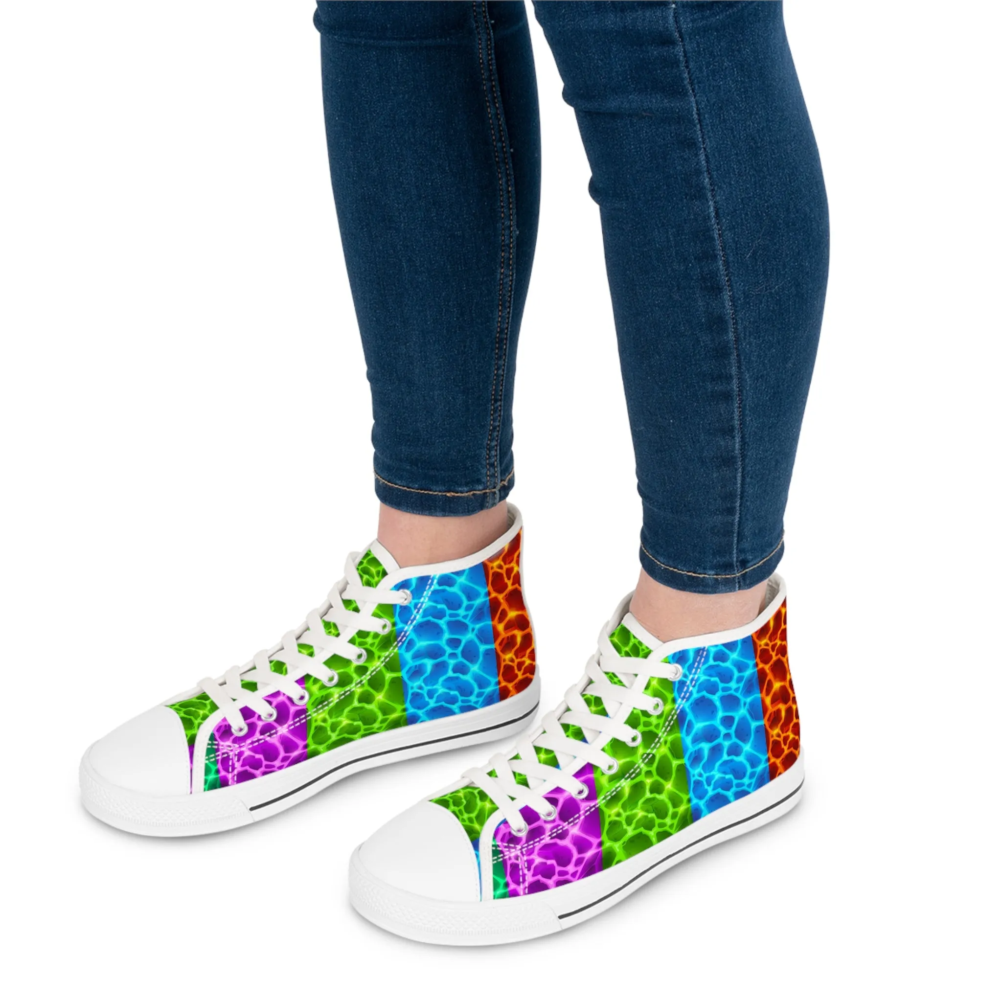 Colorful Lava Fire Women's High Top Sneakers