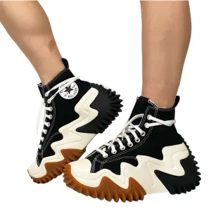 Converse Run Star Black Canvas Platform (8)