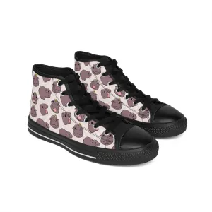 Cute Grumpy Hippo Women's Classic Sneakers