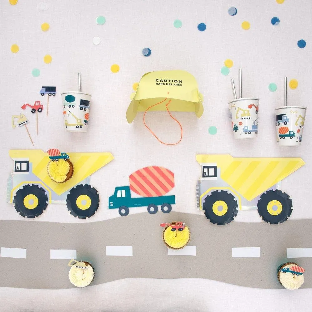 Dump Truck Paper Plates, Set of 8 Truck Party Plates, Great for a construction truck-themed birthday party