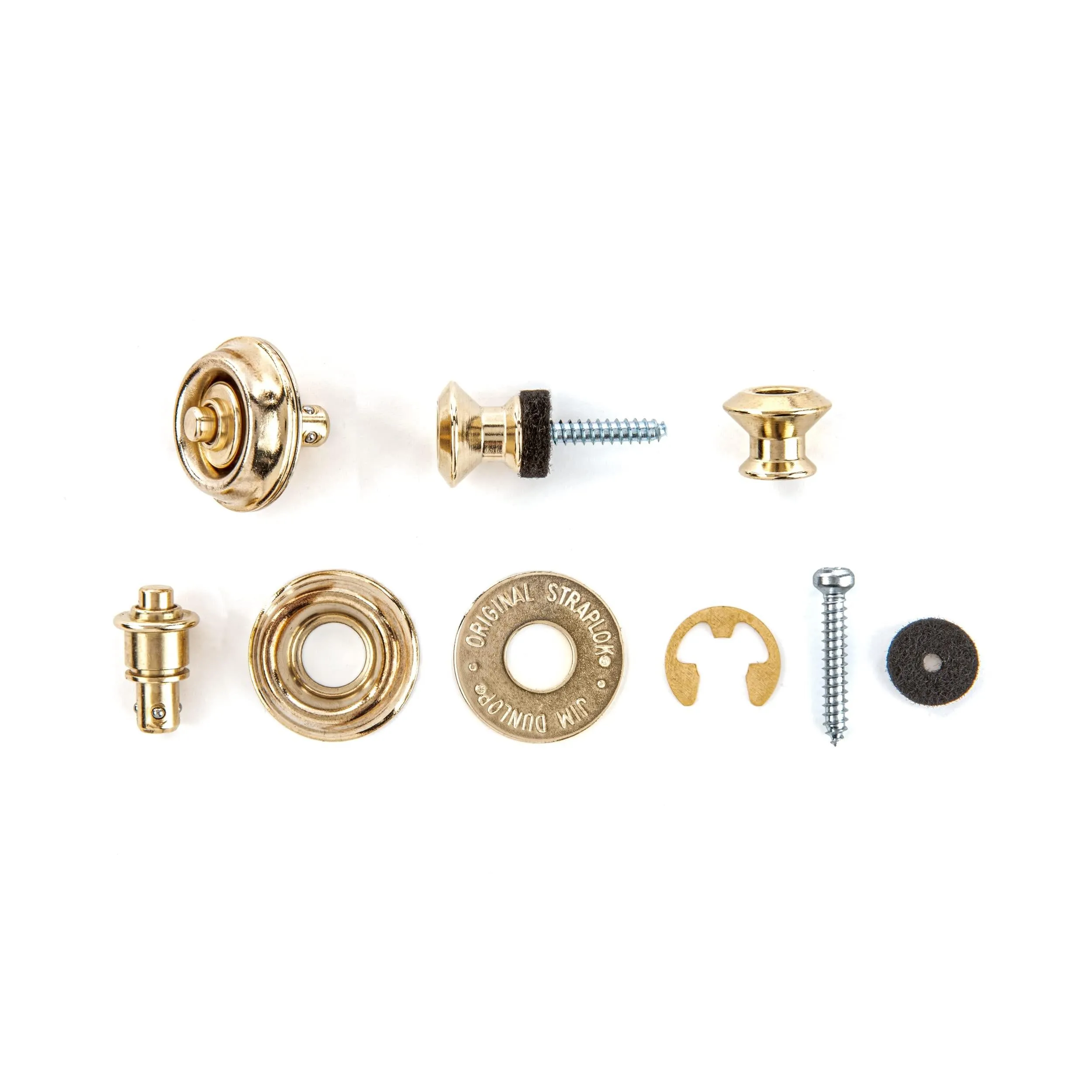 Dunlop Dual Design Straplok System, Brass