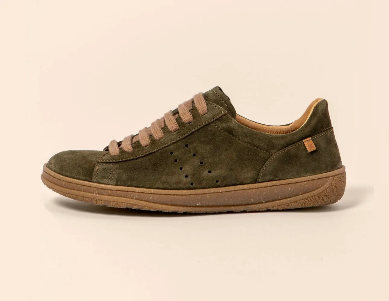 El Naturalista 5395 Amazonas Silk Suede Forest Green 7 Eyelet Shoe Made In Spain