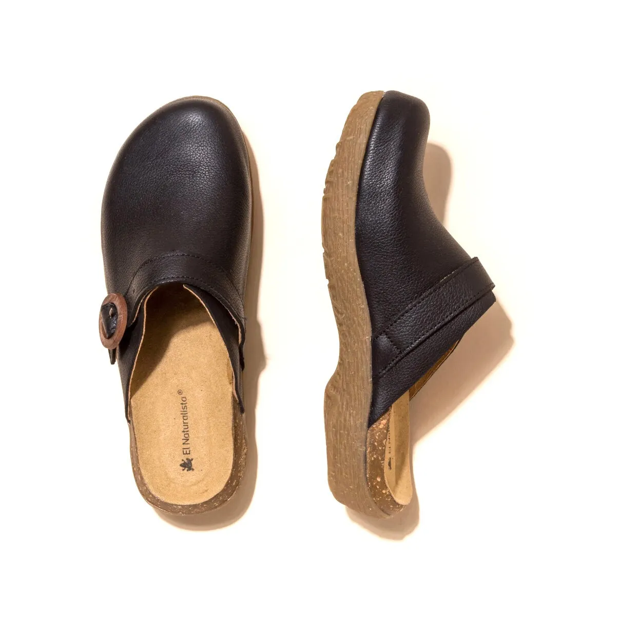 El Naturalista 5701 Black Wakatiwai Buckle Clog Made In Spain