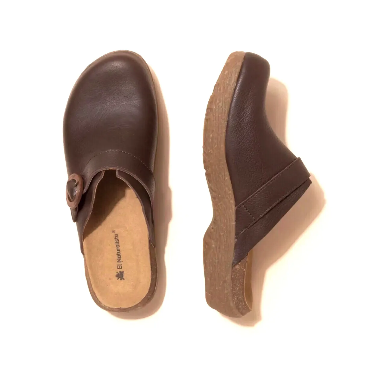 El Naturalista 5701 Brown Wakatiwai Buckle Clog Made In Spain