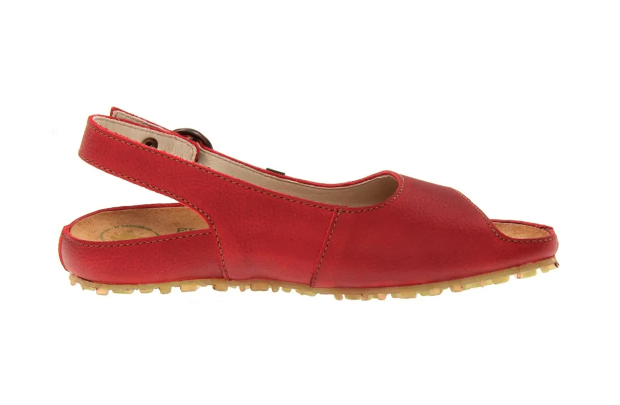 El Naturalista N131 Grain Tibet Red Ikebana Open Toe Buckle Slingback Sandal Made In Spain