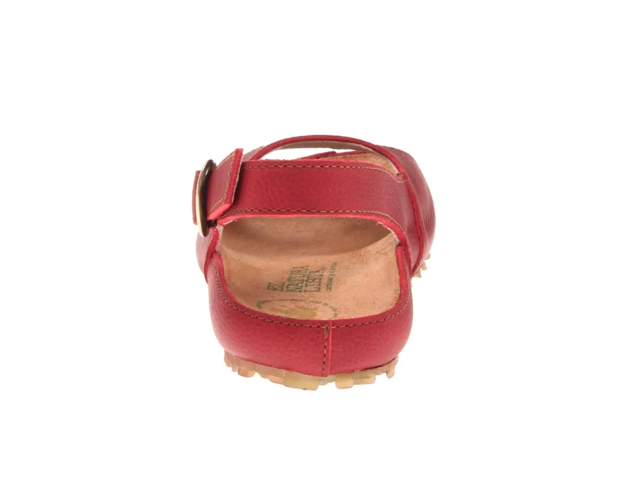 El Naturalista N131 Grain Tibet Red Ikebana Open Toe Buckle Slingback Sandal Made In Spain
