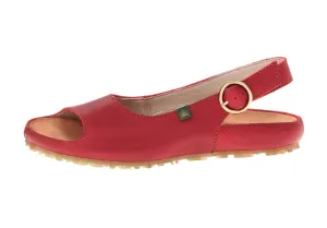 El Naturalista N131 Grain Tibet Red Ikebana Open Toe Buckle Slingback Sandal Made In Spain