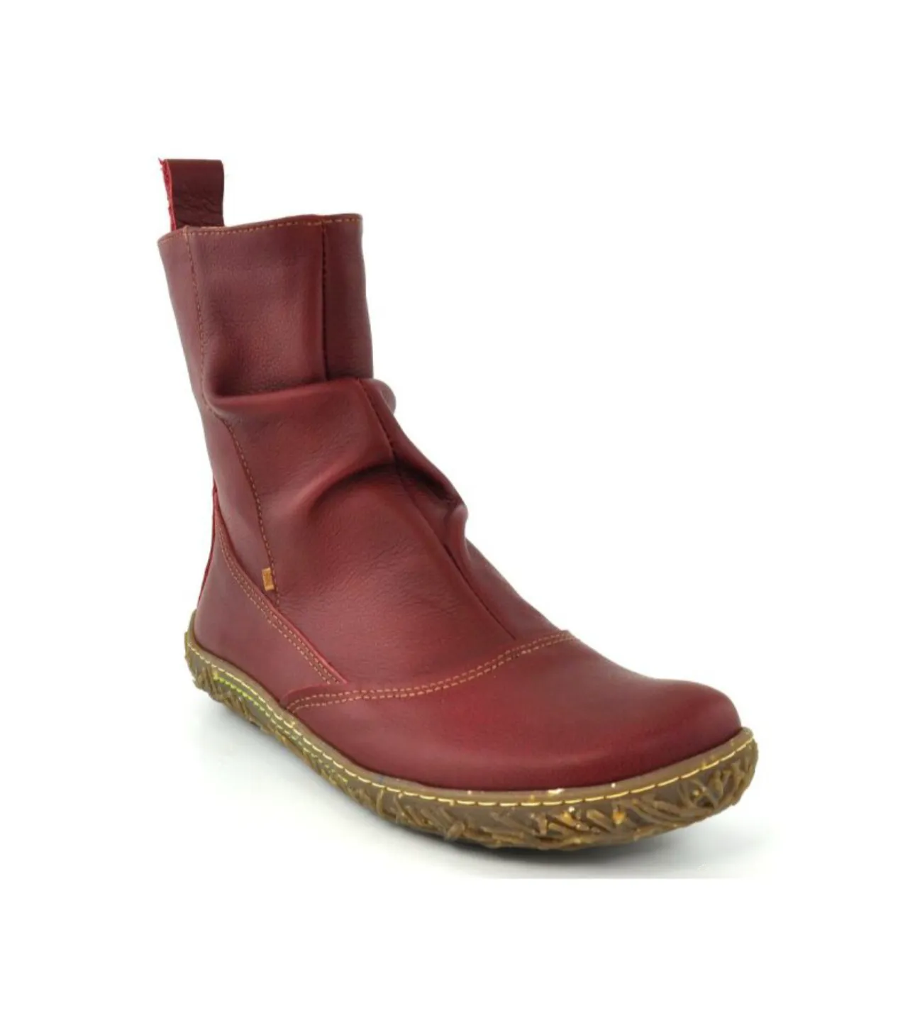El Naturalista N722 Cereza Burgundy Red Nido Natural Grain Zip Mid Calf Made In Spain