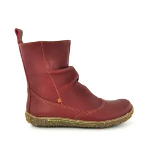 El Naturalista N722 Cereza Burgundy Red Nido Natural Grain Zip Mid Calf Made In Spain