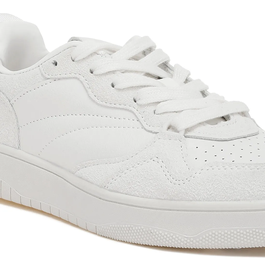 Faux Leather Casual Sneakers