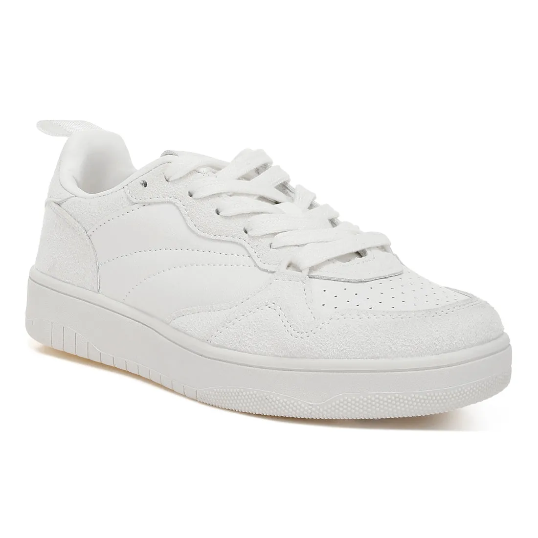 Faux Leather Casual Sneakers