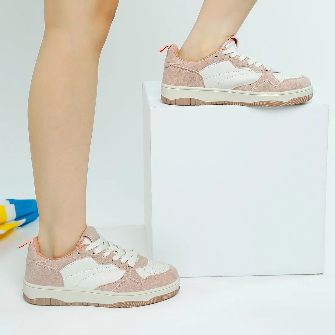 Faux Leather Casual Sneakers