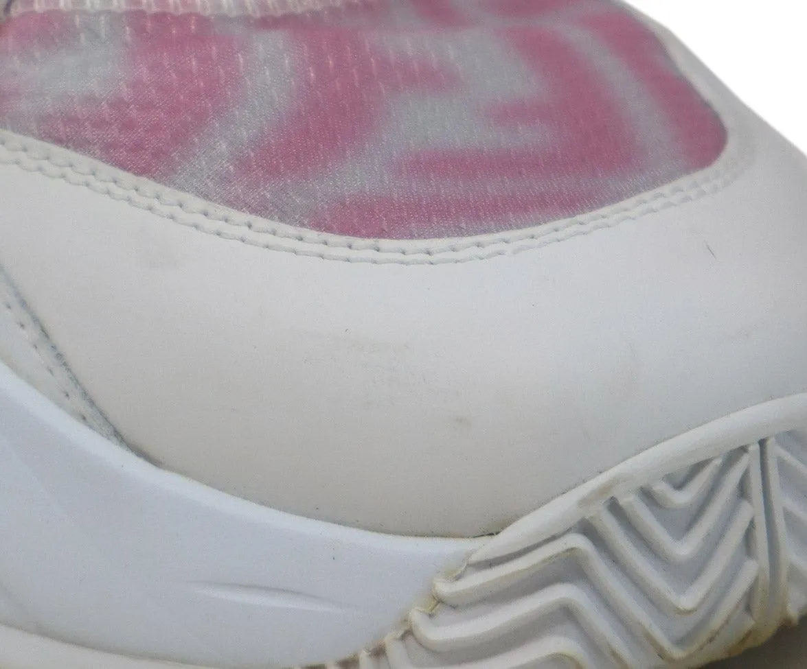 Fendi Flow Pink & White Monogram Print Sneakers sz 8.5