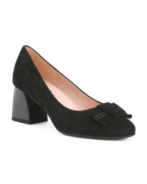 FERCA 81 Made In Italy Suede Block Heels With Bow