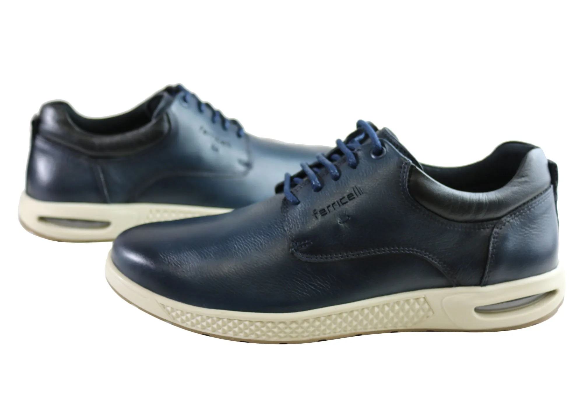 Ferricelli Benny Mens Leather Lace Up Casual Shoes Made In Brazil