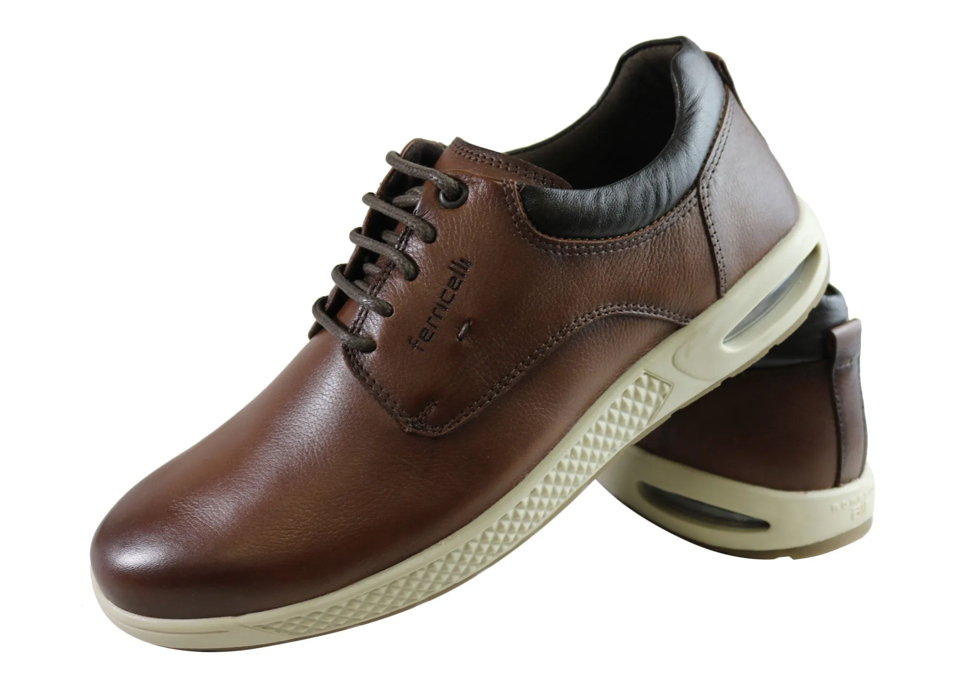Ferricelli Benny Mens Leather Lace Up Casual Shoes Made In Brazil