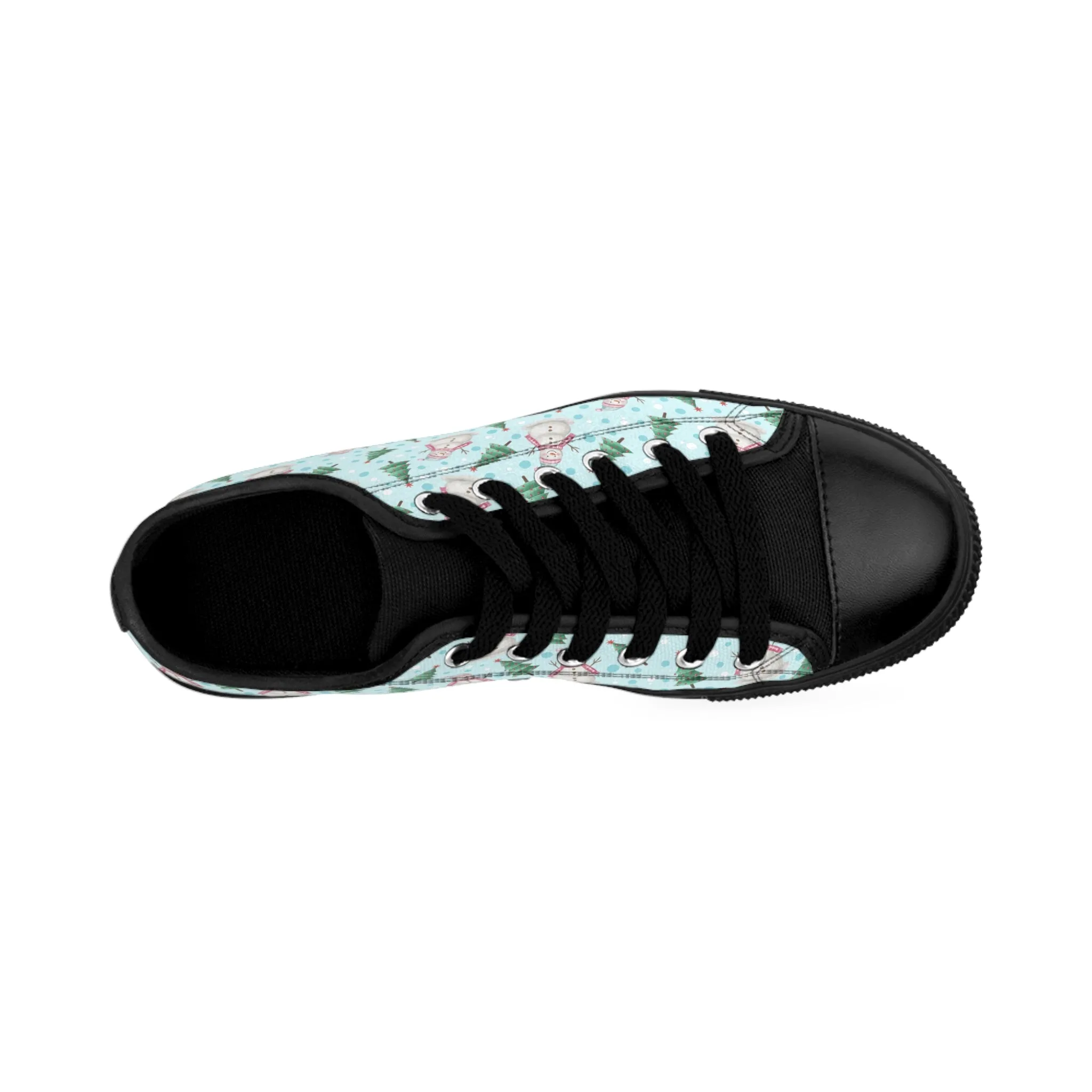 Festive Snowman Light Blue Background Women's Sneakers