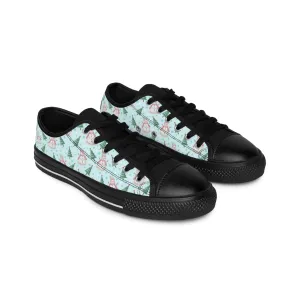 Festive Snowman Light Blue Background Women's Sneakers
