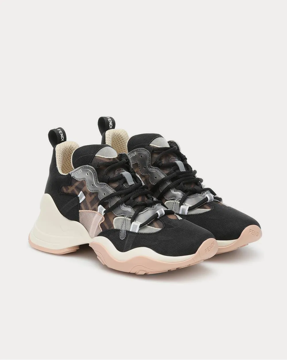 FFluid Mesh Black Low Top Sneakers