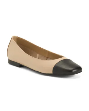 GEMS Made In Italy Leather Cap Toe Ballet Flats