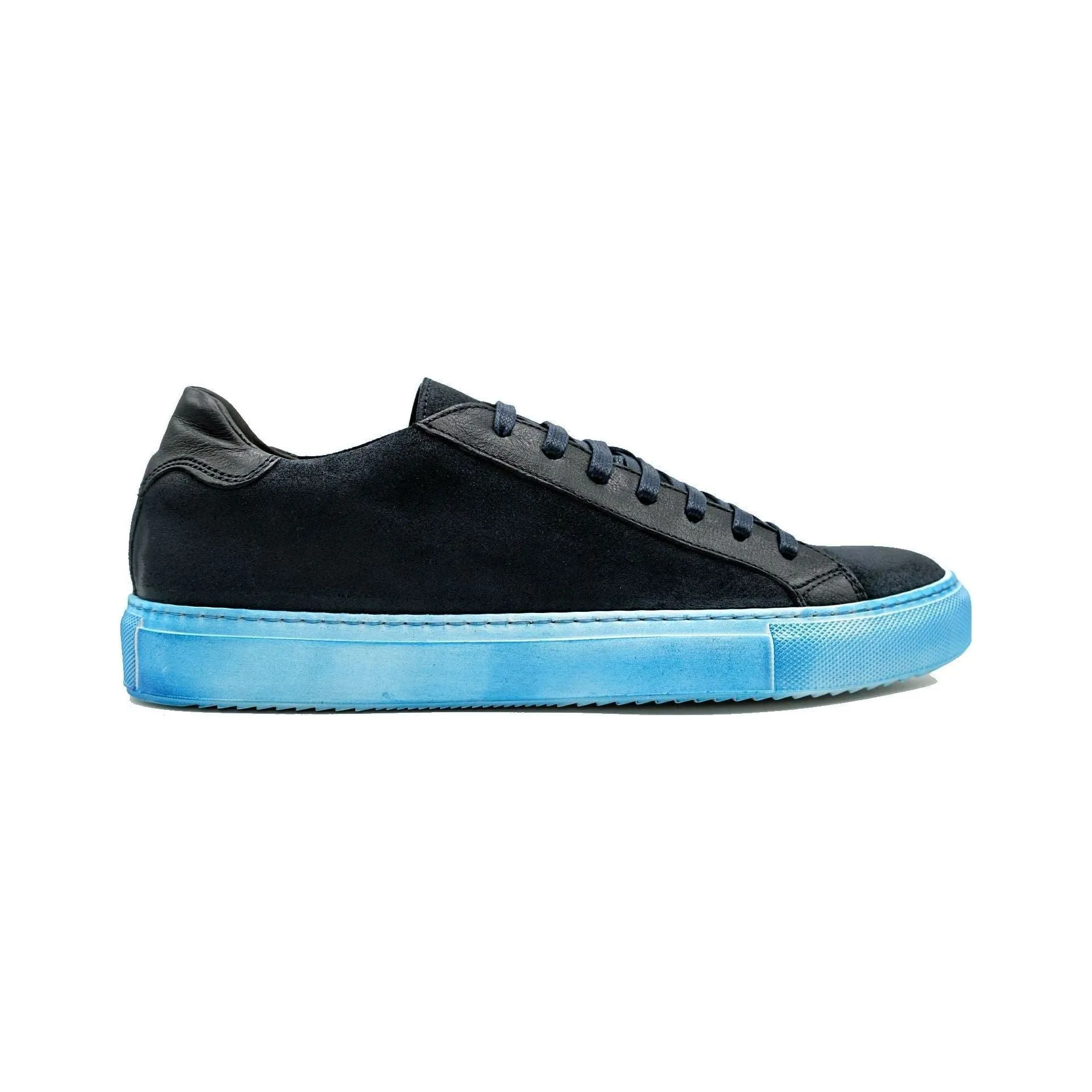 Giovacchini by Belvedere Sneakers Made In Italy Suede Rino Antique Navy Blue