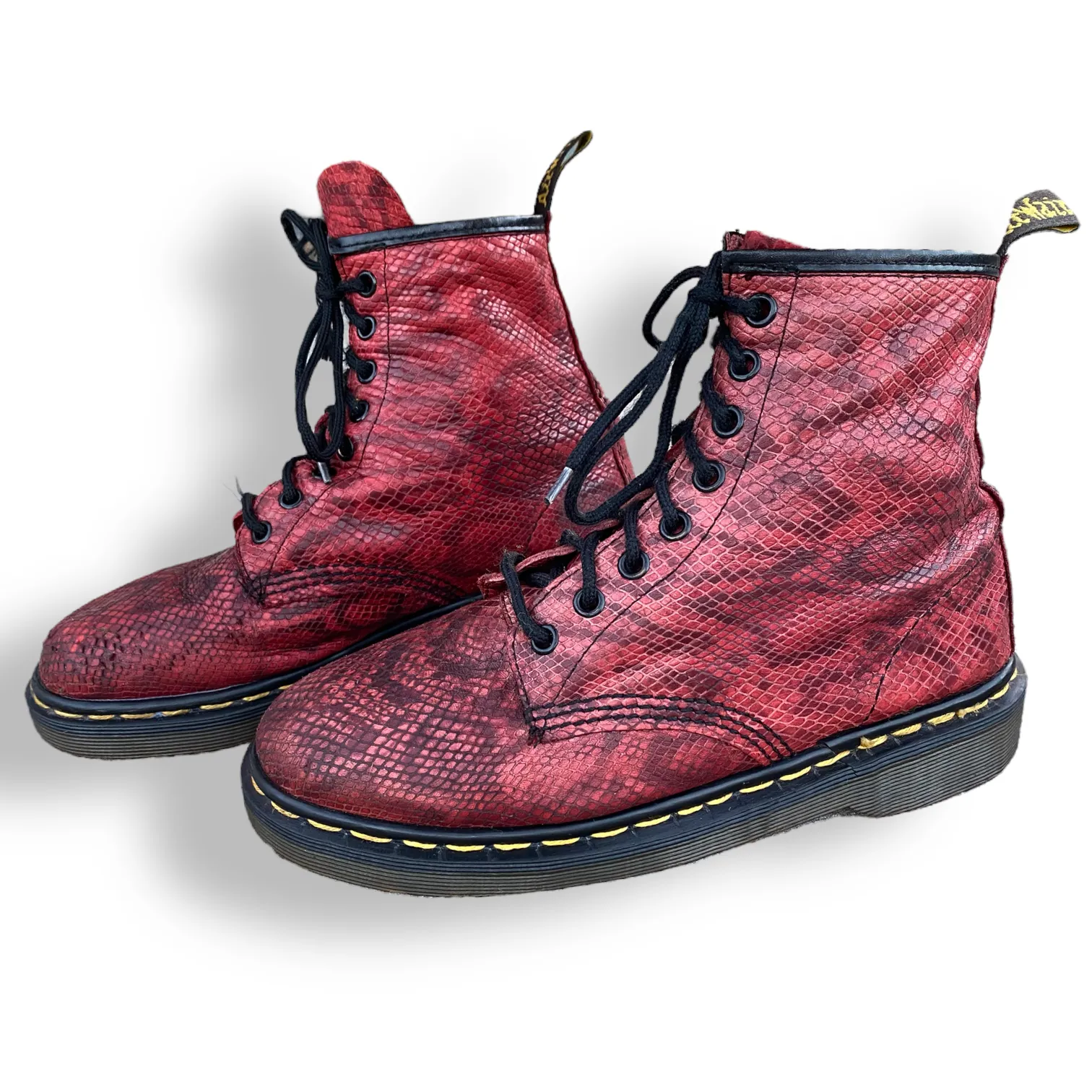 Gorgeous Vintage Made in England Snakeskin Doc Martens