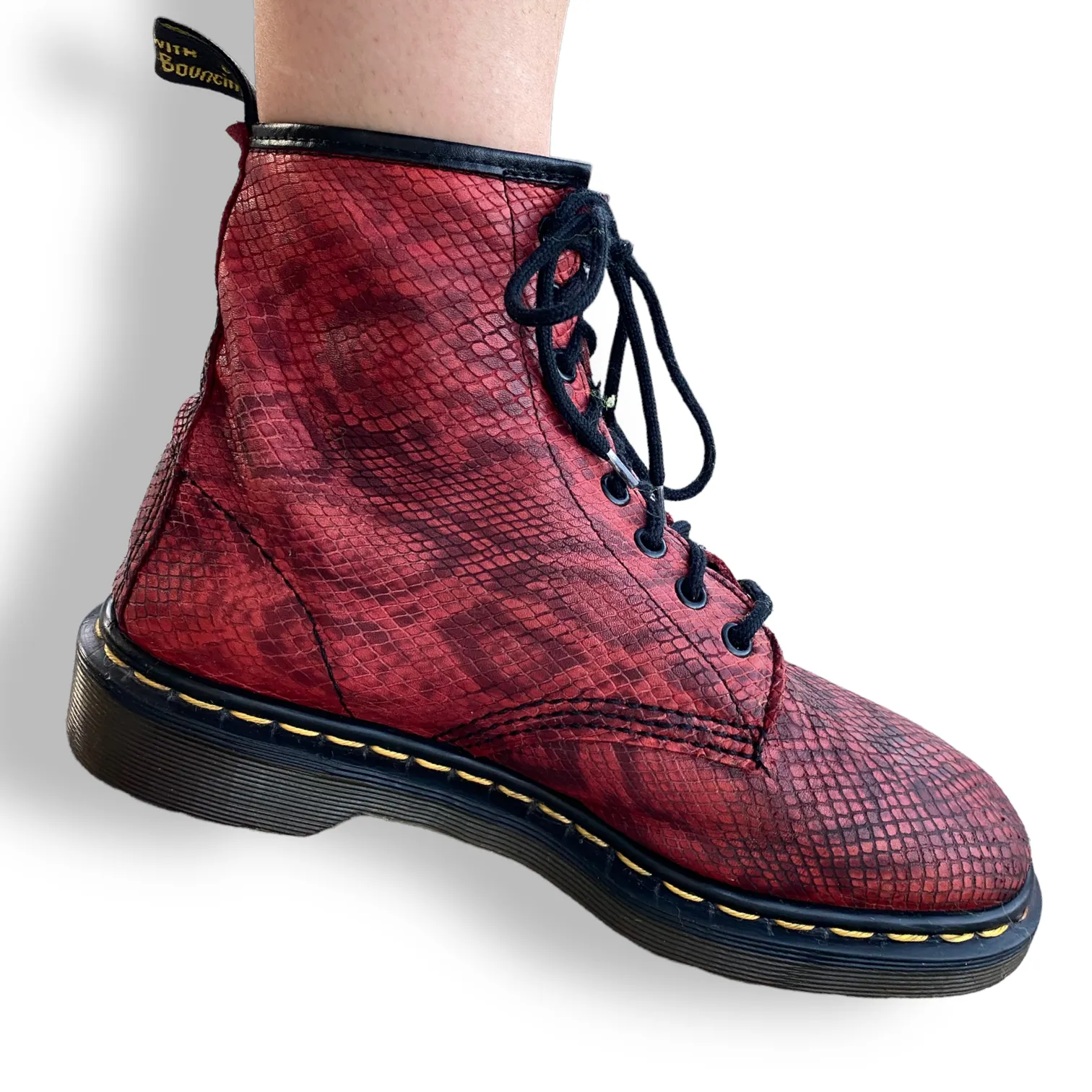 Gorgeous Vintage Made in England Snakeskin Doc Martens