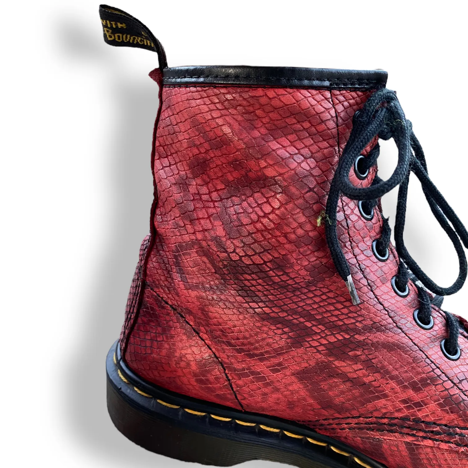 Gorgeous Vintage Made in England Snakeskin Doc Martens