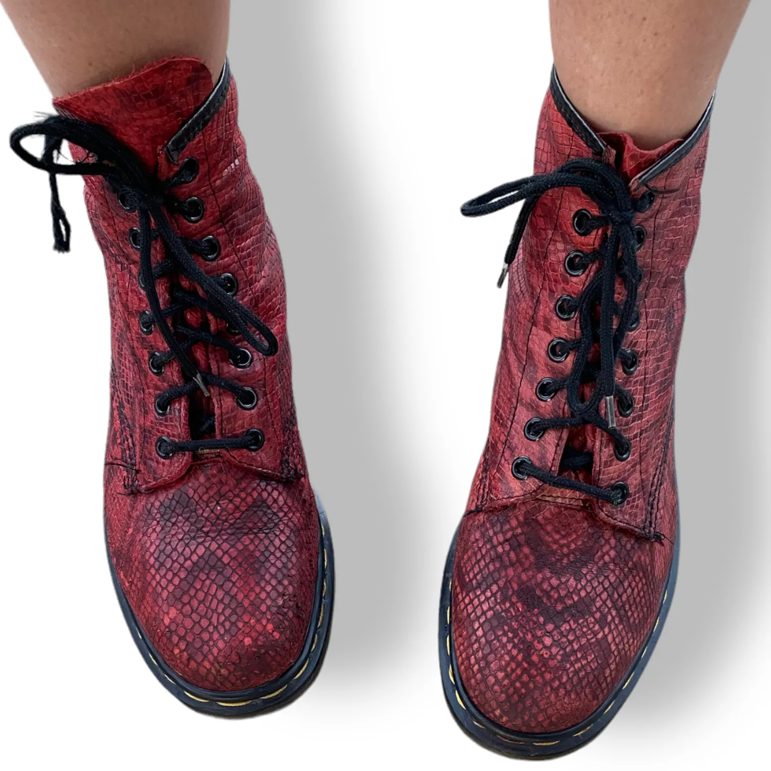 Gorgeous Vintage Made in England Snakeskin Doc Martens