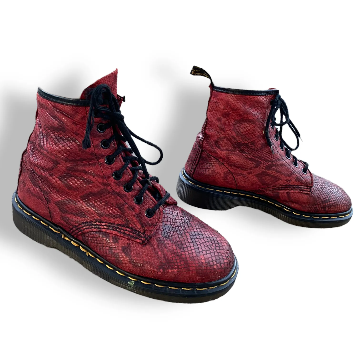 Gorgeous Vintage Made in England Snakeskin Doc Martens