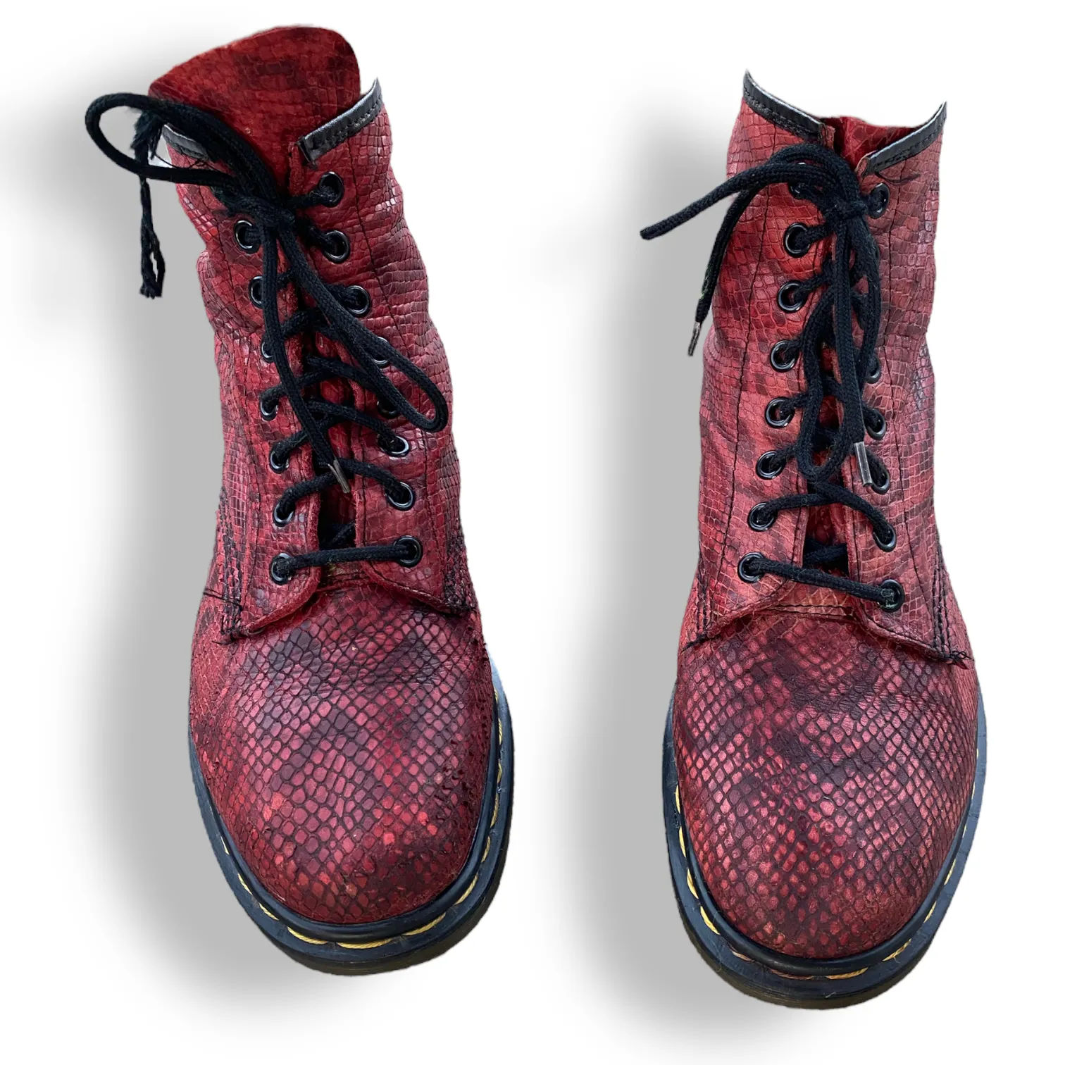 Gorgeous Vintage Made in England Snakeskin Doc Martens