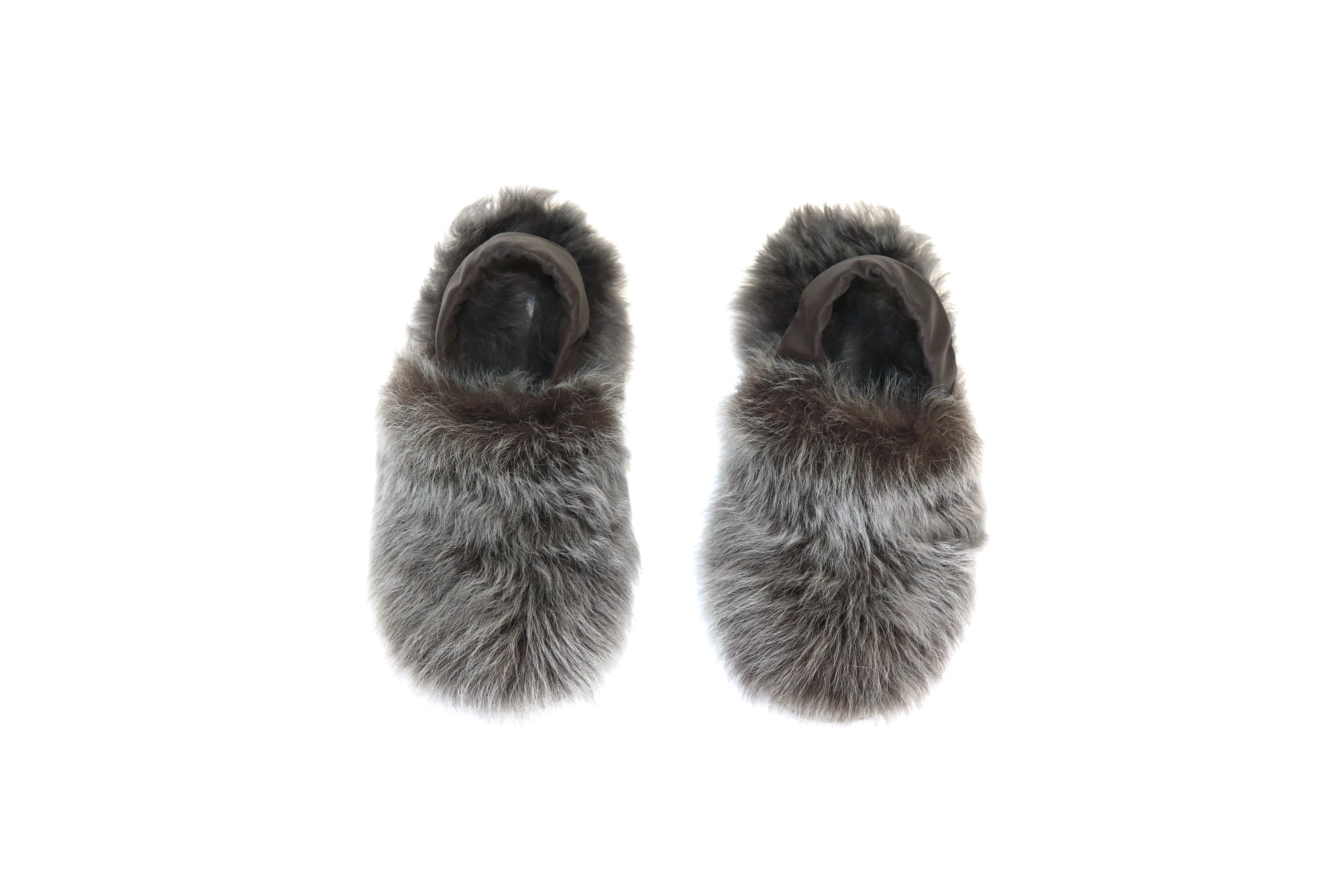 Grey Fur Mules