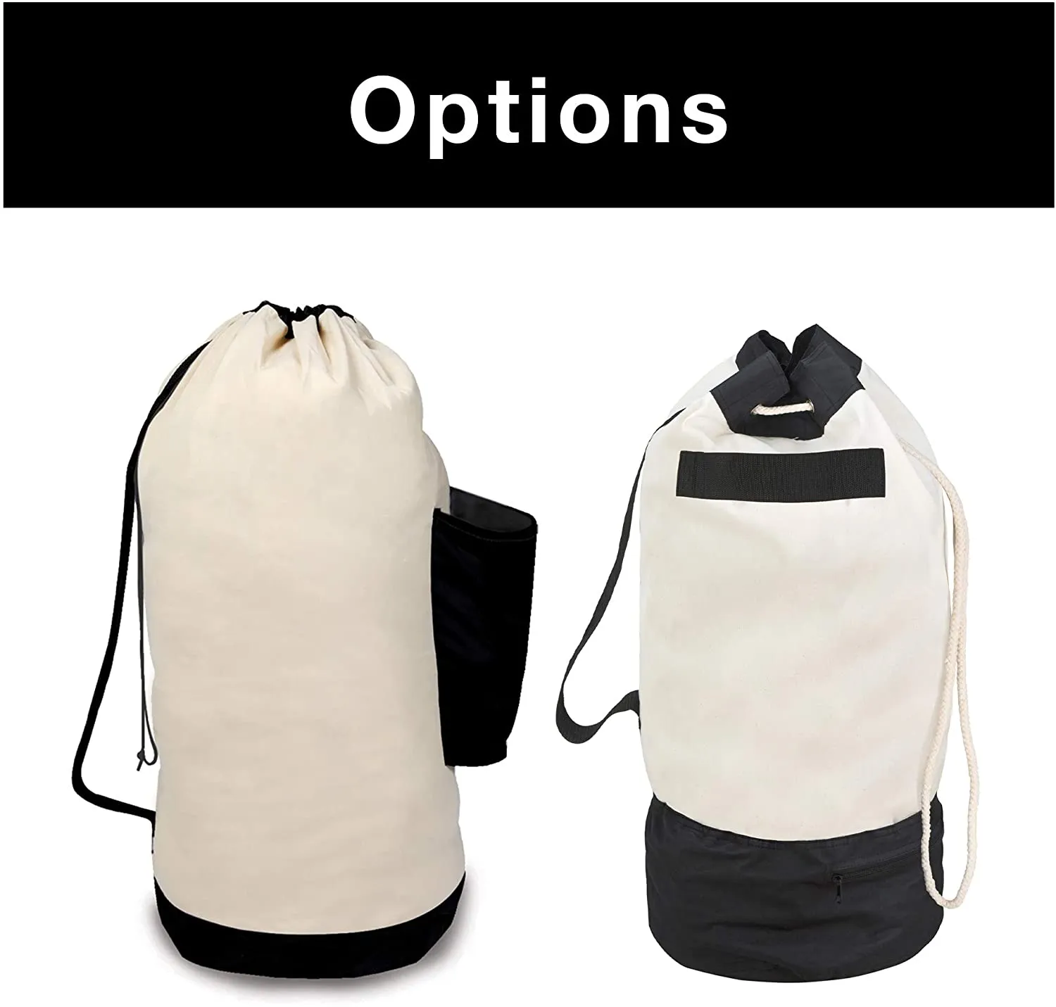 Heavy Duty Duffel Bag with 2 Compartments, Strap, and Handles - Holds up to 80 lbs. - Holds 3 Loads