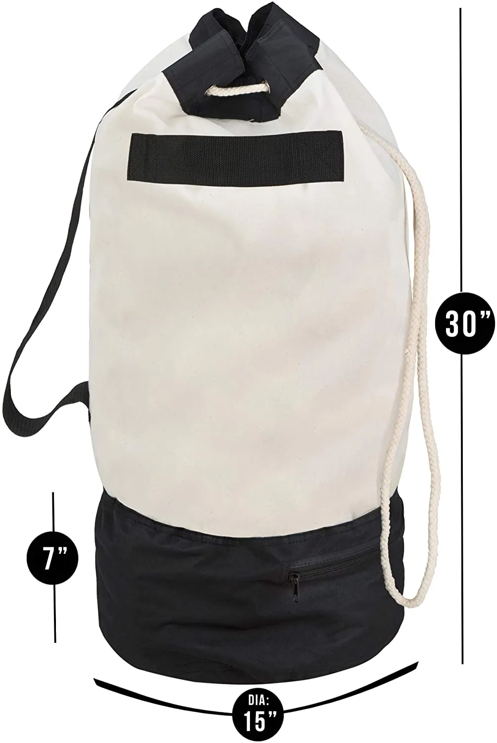 Heavy Duty Duffel Bag with 2 Compartments, Strap, and Handles - Holds up to 80 lbs. - Holds 3 Loads
