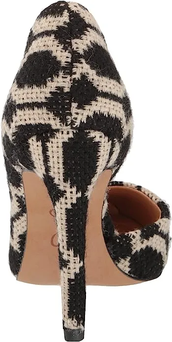 Jessica Simpson Prizma Black/White Geo Print Pointed Toe D'Orsay High Heel Pumps
