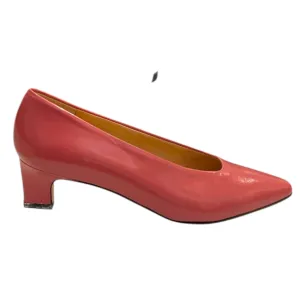 Jose Vera Pink Leather Block Kitten Heels, Made in Spain-Size 6M