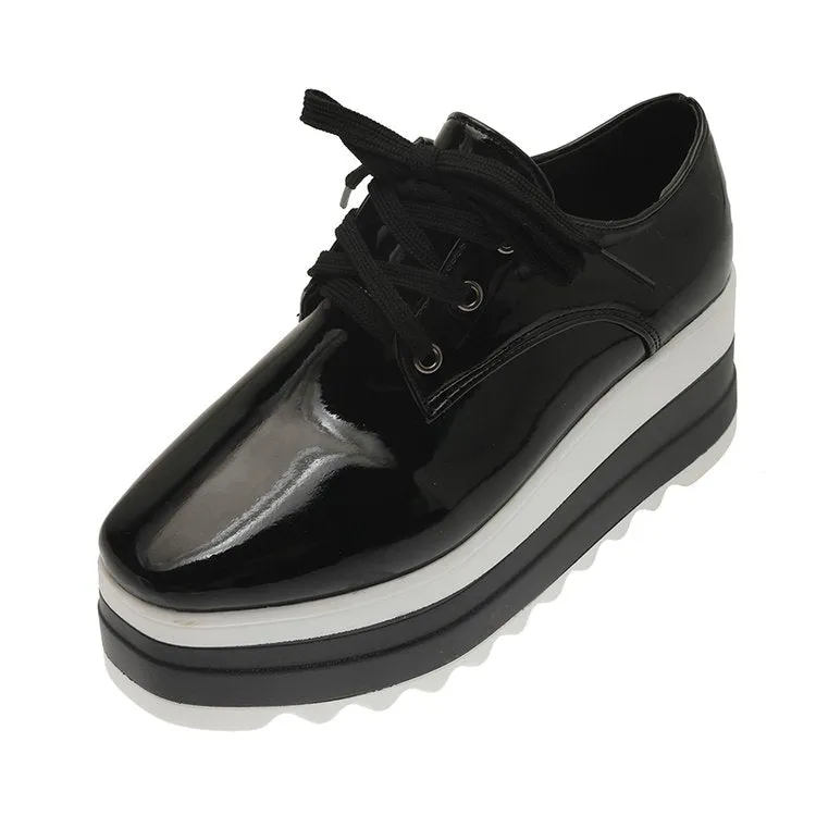 Joskaa  2024 Spring New Women Flat Platform Shoes Slip On Moccains Ladies Casual Shoes Woman Thick Sole Brogue Creepers Sneakers