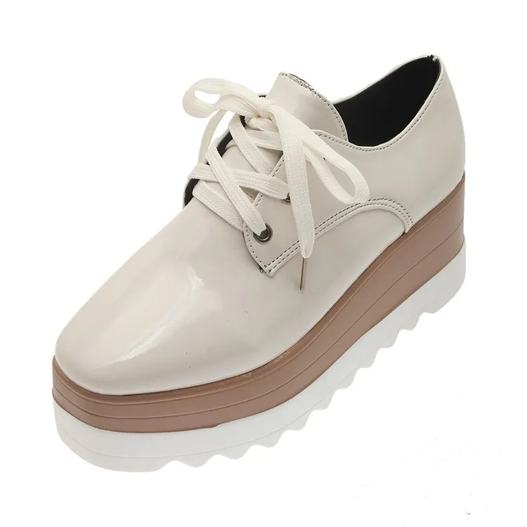 Joskaa  2024 Spring New Women Flat Platform Shoes Slip On Moccains Ladies Casual Shoes Woman Thick Sole Brogue Creepers Sneakers