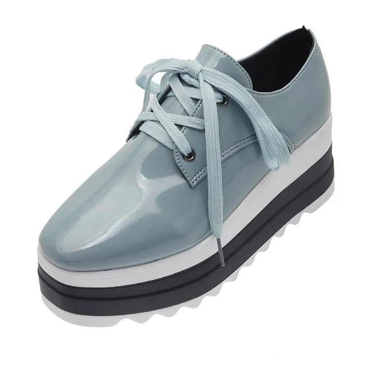 Joskaa  2024 Spring New Women Flat Platform Shoes Slip On Moccains Ladies Casual Shoes Woman Thick Sole Brogue Creepers Sneakers