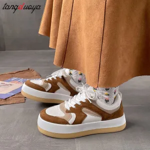 Joskaa Shoes Women's Platform Sneakers Women Brown Chunky Shoes Vulcanize Trainers Women Lolita Sneakers Tenis Femme Zapatillas Mujer