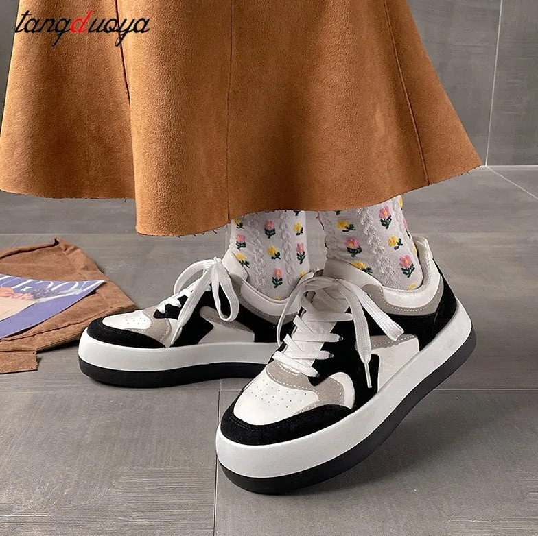 Joskaa Shoes Women's Platform Sneakers Women Brown Chunky Shoes Vulcanize Trainers Women Lolita Sneakers Tenis Femme Zapatillas Mujer