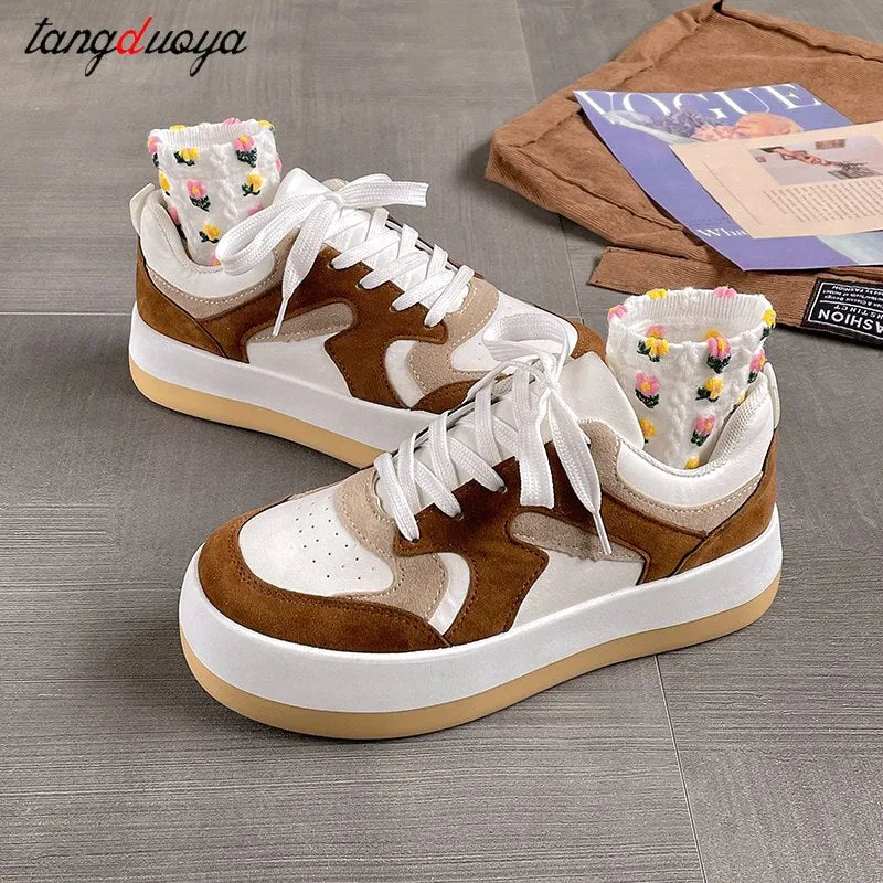 Joskaa Shoes Women's Platform Sneakers Women Brown Chunky Shoes Vulcanize Trainers Women Lolita Sneakers Tenis Femme Zapatillas Mujer