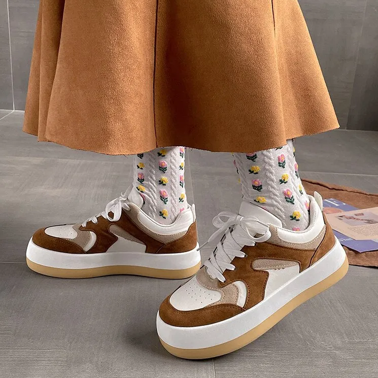 Joskaa Shoes Women's Platform Sneakers Women Brown Chunky Shoes Vulcanize Trainers Women Lolita Sneakers Tenis Femme Zapatillas Mujer