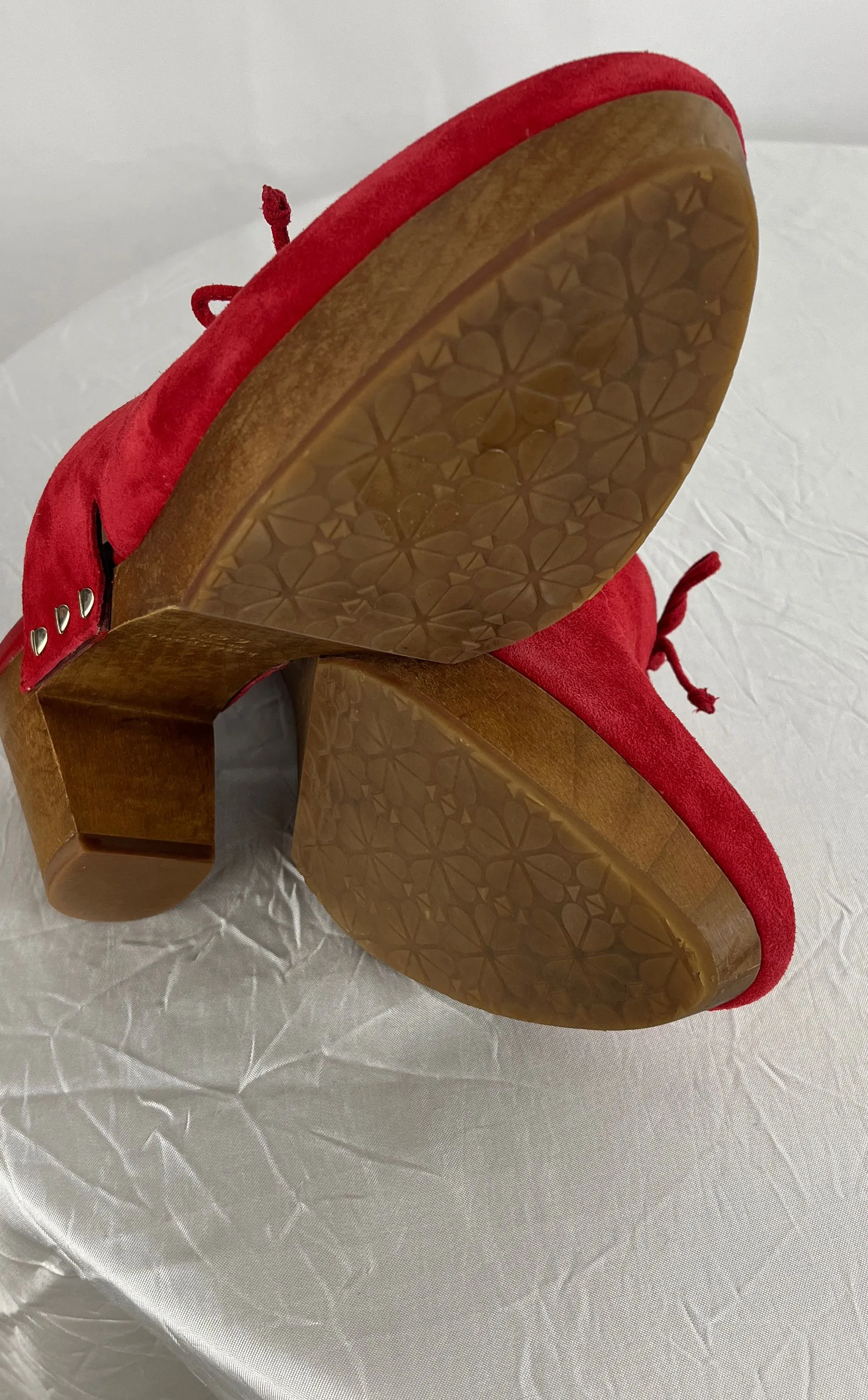 Kate Spade NY Amsterdam Women's Mule Clogs Size 6.5B Red Suede Slip On