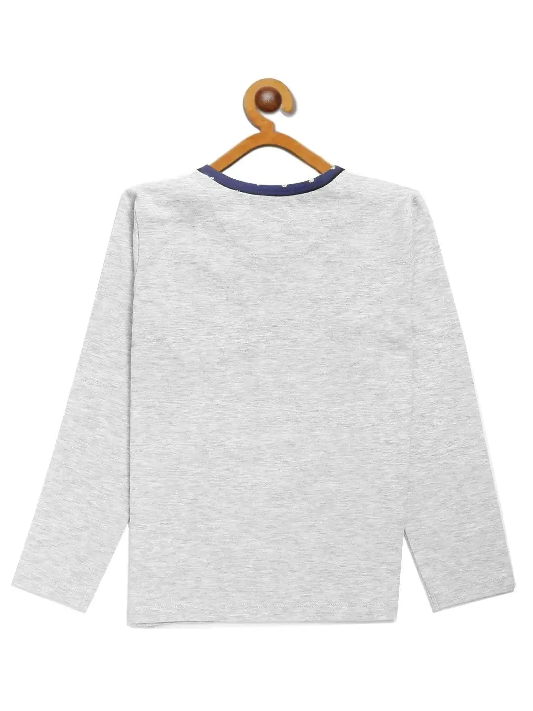 Kids Grey Full Sleeves Biking Cotton T-shirt